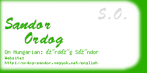 sandor ordog business card